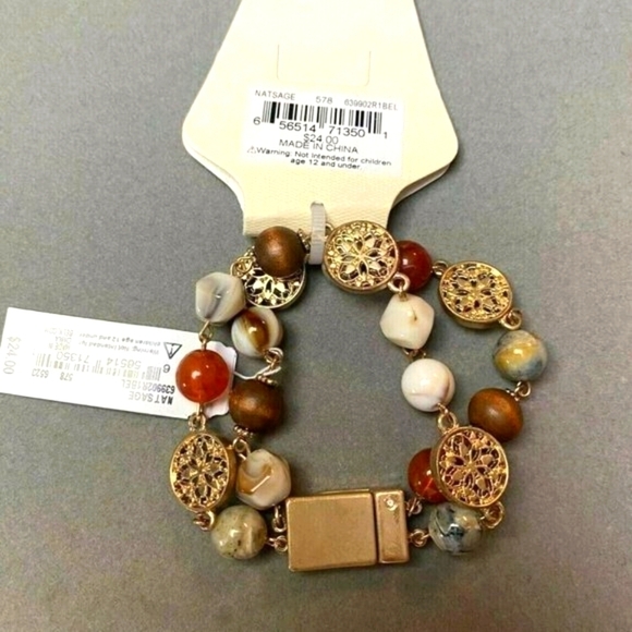 New Directions Layered Gold-Tone Bracelet – Colorful Beads, Disc Accents Jewelry - Picture 5 of 8